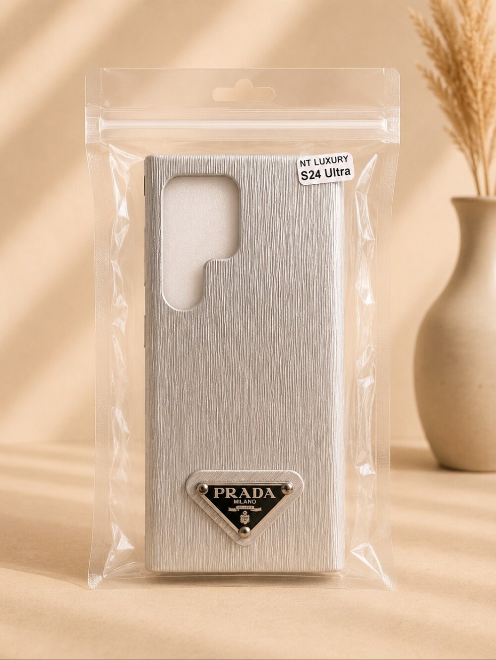 Silver Textured Phone Cover